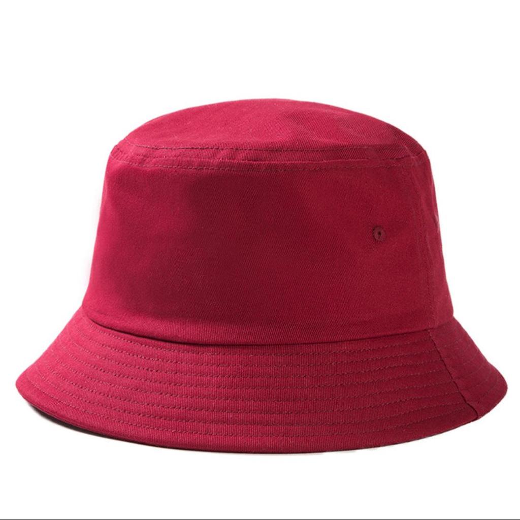 Custom Logo Pure Cotton Bucket Hat - Solid Color, Sun Protection for Outdoor Travel
