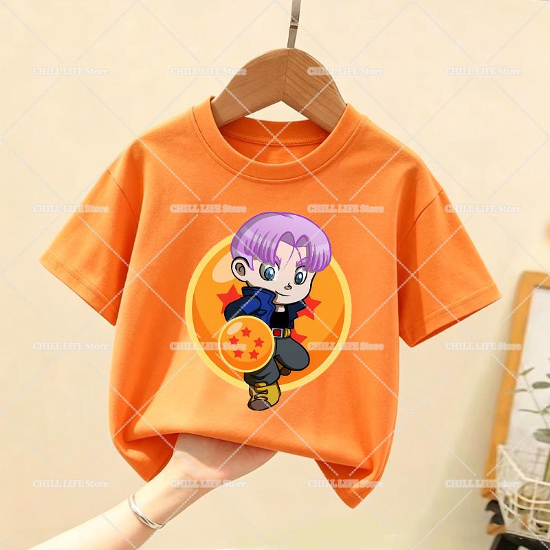 Anime Kids Short Sleeve T Shirt Son Goku Cartoon Toddler Tee Shirts Boy Girl Summer Clothes Casual Children Tops