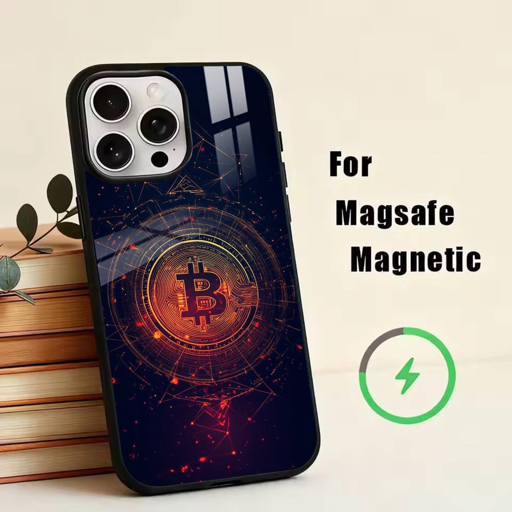 

Bitcoin Phone Case For iPhone17,16,15,14,13,12,11 Plus,Pro Magnetic For Magsafe Wireless Charging iPhone13PRO