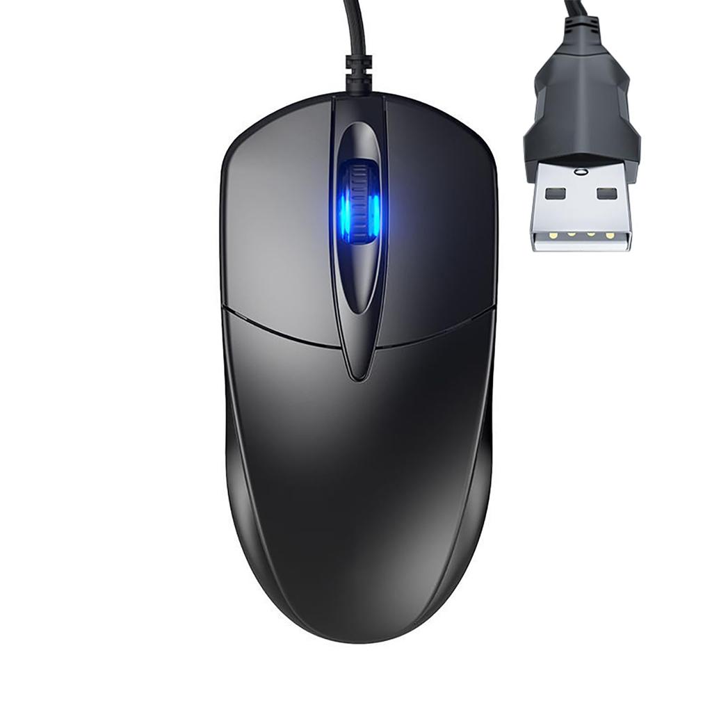 USB Wired Computer Mouse, Gaming Optical Mouse (for HomeBusinessOffice Work) Black Wired Computer Mouse (Compatible with LaptopsPCsComputersMac