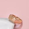 Kienl Square Glossy Gold Trendy Big Size Ring Daily Easy Matching Rings