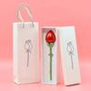 Dustproof Flower Proposal Ring Box Elegant Pink Auto Blooming Jewelry Box Waterproof Red Rose Ring Box Valentine's Day