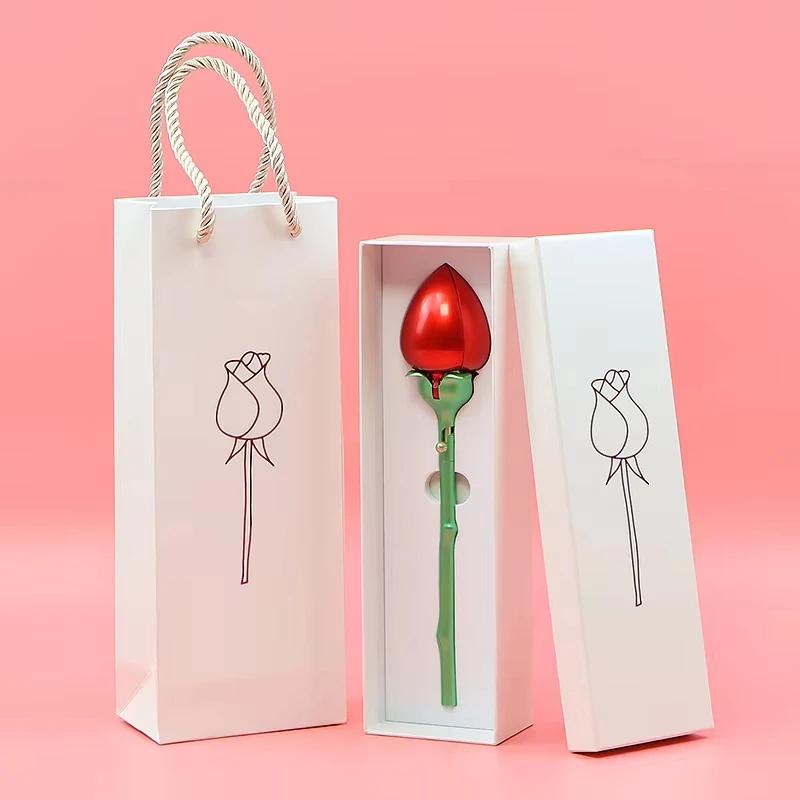Dustproof Flower Proposal Ring Box Elegant Pink Auto Blooming Jewelry Box Waterproof Red Rose Ring Box Valentine's Day