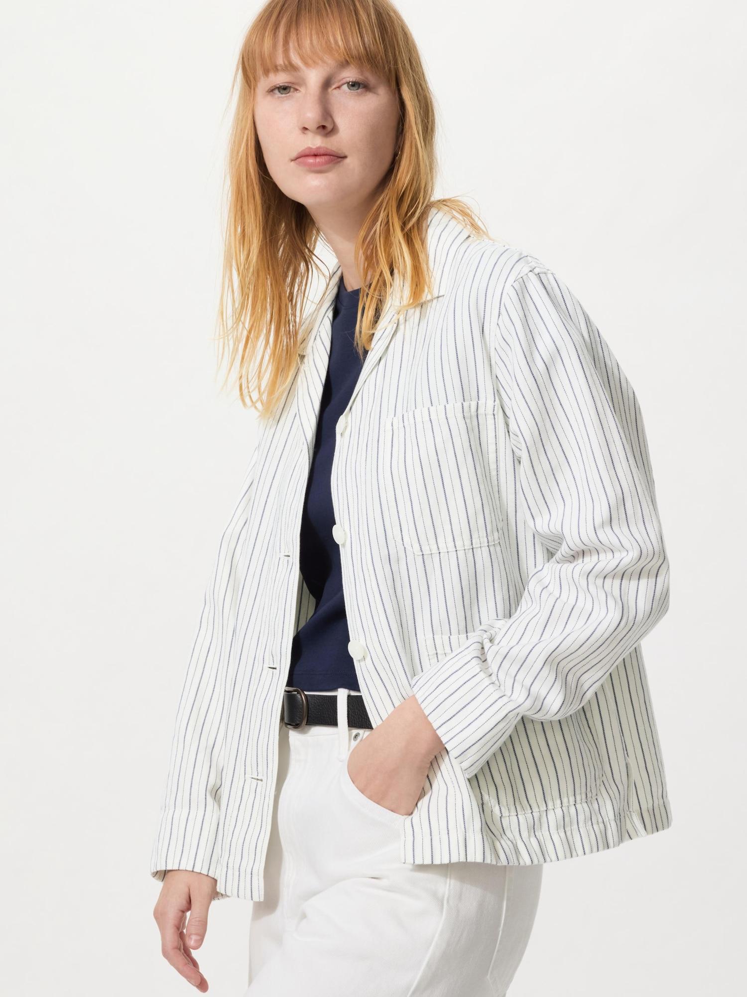 

Uniqlo Япония Льняная смесовая куртка-чоа 01 OFF WHITE/XS