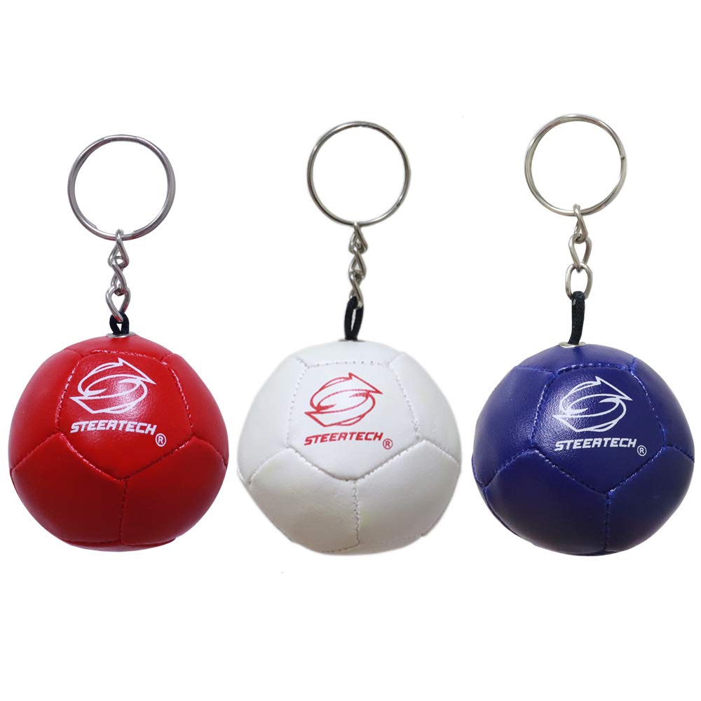 Steatech Boccia Keychain (Red, Blue, White, Set of 3)