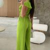 A Large Number of Spot New V-neck Lace-up Summer One-piece Trousers Female Elegant Commuter All-match 8066