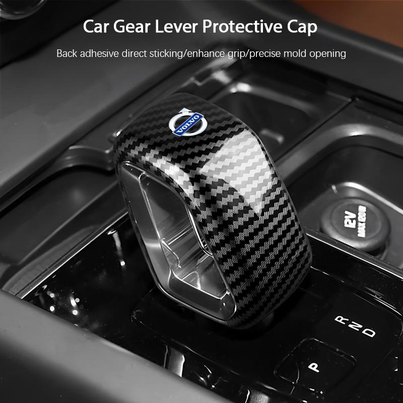 Car Gear Lever ABS Protective Cap Carbon Fiber Cover Car Accessories For Volvo Xc60 Xc90 V60 V90 XC40 EX40 S90 EC40