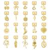 Gold Color Heart Lips Bow Knot Rose Swan Fishbone Pendant Charm Links Fit 9mm Stainless Steel Bracelet DIY Making Men Women Gift