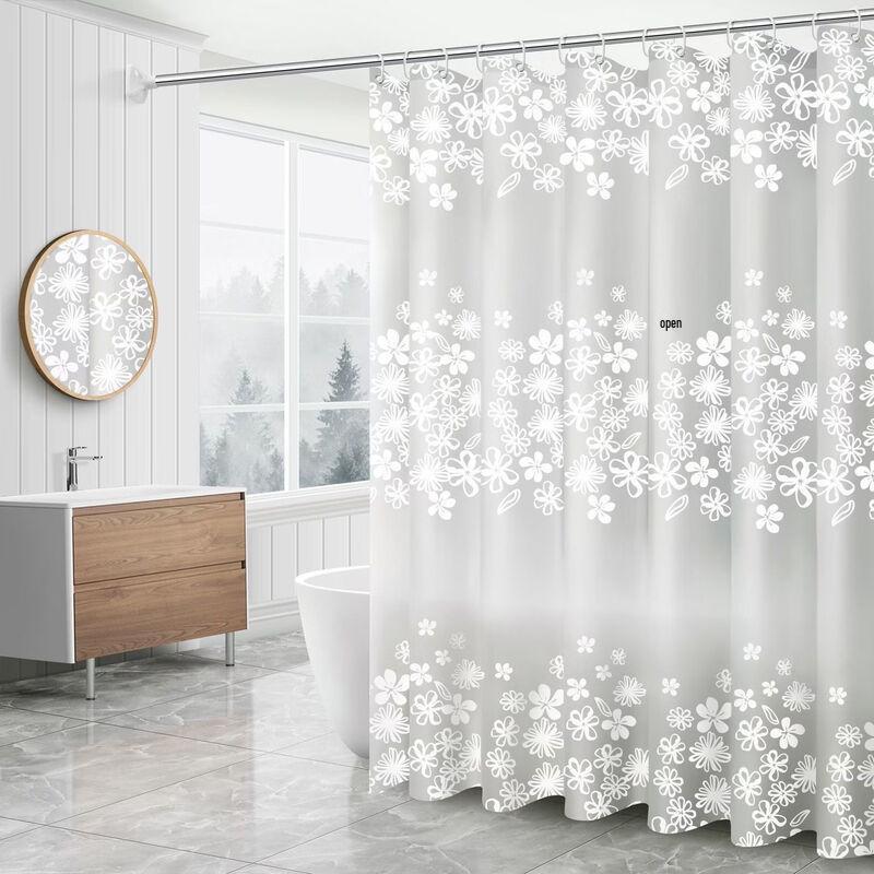 Yicheng Small Purple Flower Waterproof Shower Curtain Set