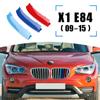 3colors Car Front Grille Trim Bumper Strip 3D M Styling Cover Stickers for BMW X1 Series E84 2009-2015 Auto Accessories