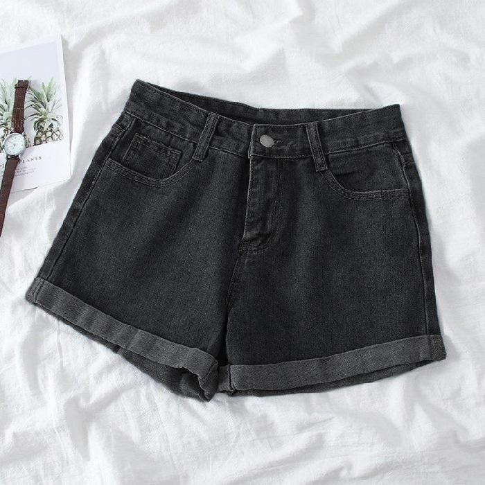 Damen 608 Weit geschnittene Jeans-Shorts: Hohe Taille, Figurschmeichelnde A-Linie, Perfekt für den Sommer 2022