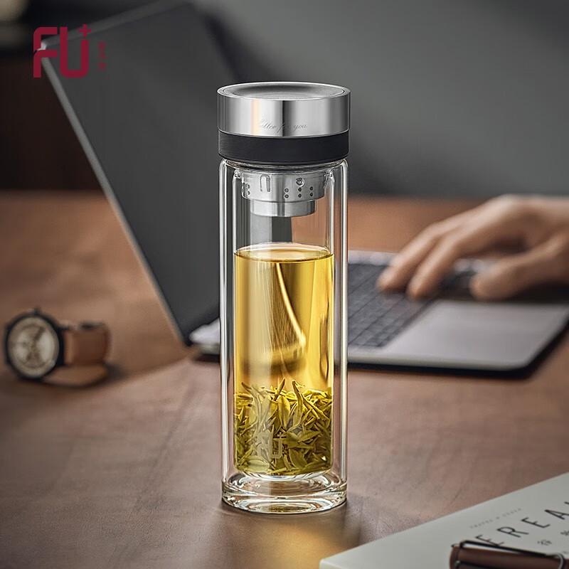 FUGUANG FU+ Double-Layer Glass Tea Mug