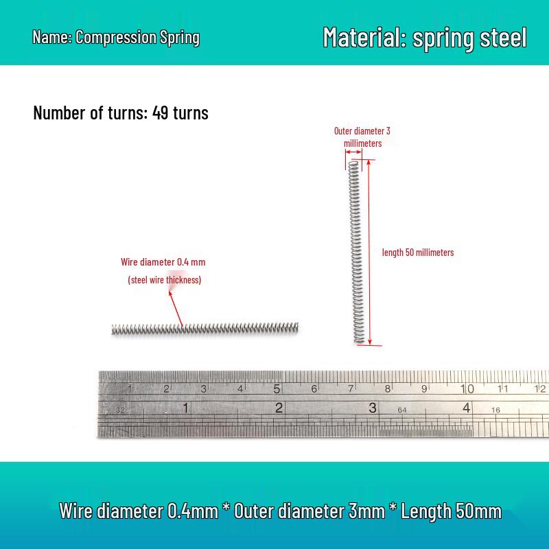 Small Mechanical Compression Spring: 0.4mm Wire, 2-8mm Outer Diameter
