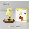 Tycoon Gold Rotating Metal Phone & Tablet Stand with Wooden Base