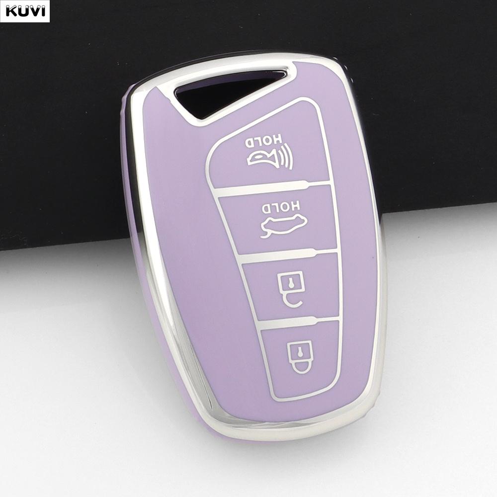 For Hyundai Grandeur Hg Sedan Genesis G80 Santa Fe 3Dm Grand Santafe Ix45 Equus Azera Tpu Remote Key Case Cover Fob Holder