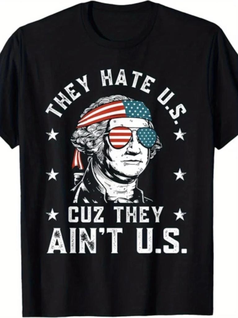 They Hate Us Cuz They Ain't Us Funny 4th of July Patriotic T-Shirt - Vintage Fla