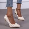 European and American Style Sexy Light Mouth Commuter Shoes New Large Size Pointed Thin Heel Single Shoes Temperament Banquet High Heels