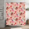 Adorable Pink Hearts Cow Print Shower Curtain for Bathroom Decor Home Decoration Gift Idea