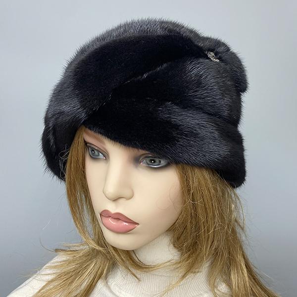 Luxury Women's Mink Fur Bucket Hat Winter Warm Diamond Fedora Real Fur Fashion Headwear