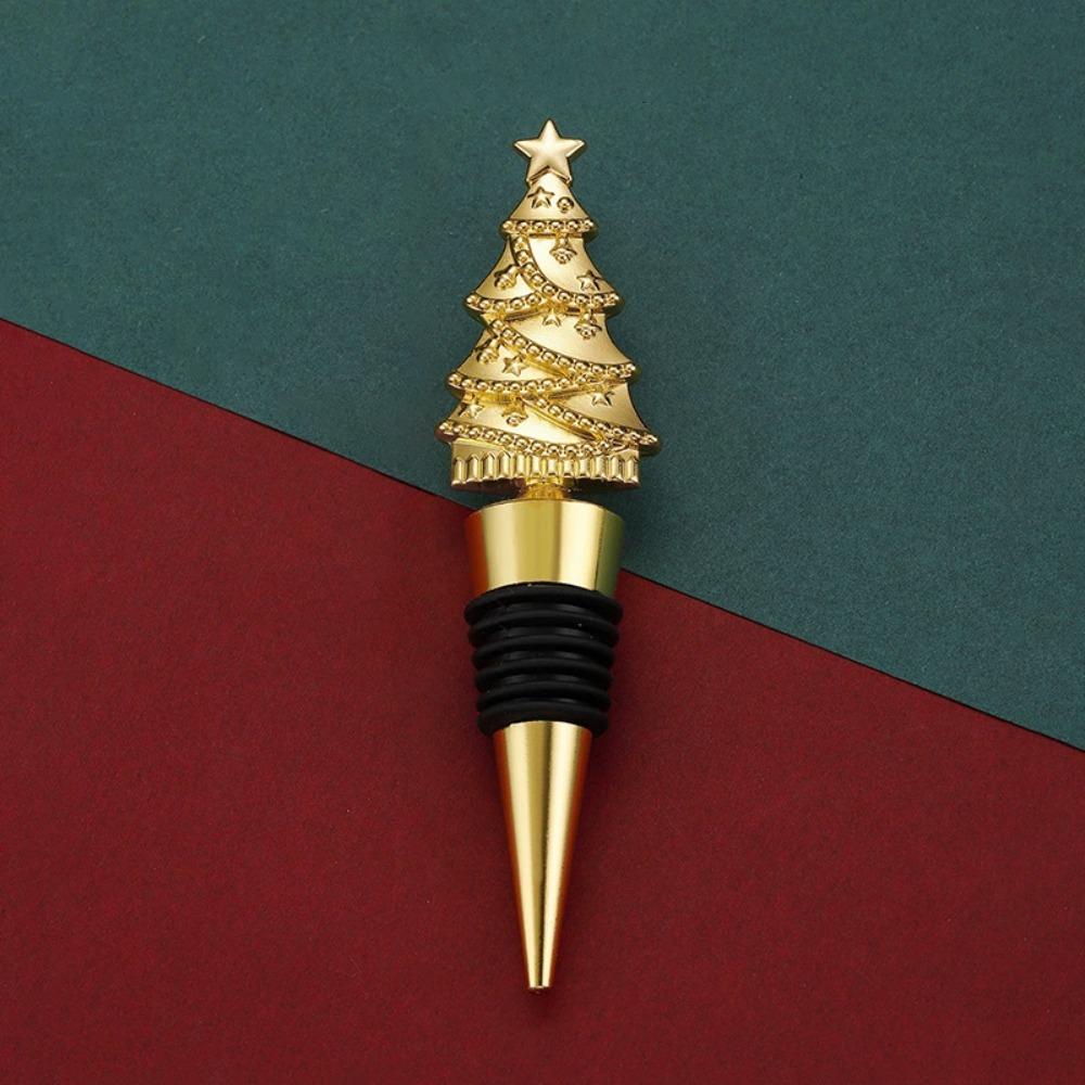 Deer Snowflake Tree Shape Christmas Wine Stopper Zinc Alloy Gold/Silver Wine Bottle Sealer Sealed Decorative Wine Cork