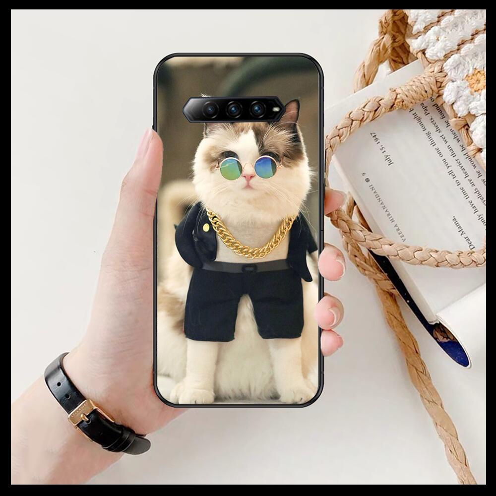 Lustige Cartoon-Katze Handyhülle Für xiaomi redmi Black Shark 4 Pro 2 3 3s Hüllen Helo Schwarze Hülle Silikon Rückseite Hübsche Mini-Hülle lustig
