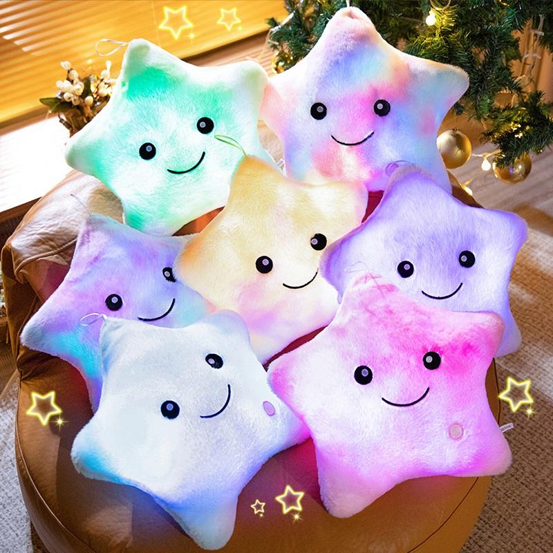 Luce LED Peluche Stella Morbido Peluche Cuscino Stella Bambola Peluche Luminoso Giocattoli per Bambini Regalo di Compleanno Decorazione per la Casa