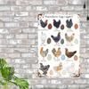 Vintage Hühnerrassen Metallschild - Rustikale Bauernhaus Wandkunst mit buntem Eierdesign, Rahmenloser Eisenposter für Zuhause, Küche