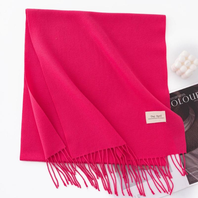Women S Solid Color Faux Cashmere Scarf Warm Winter Neckwear For Daily Use