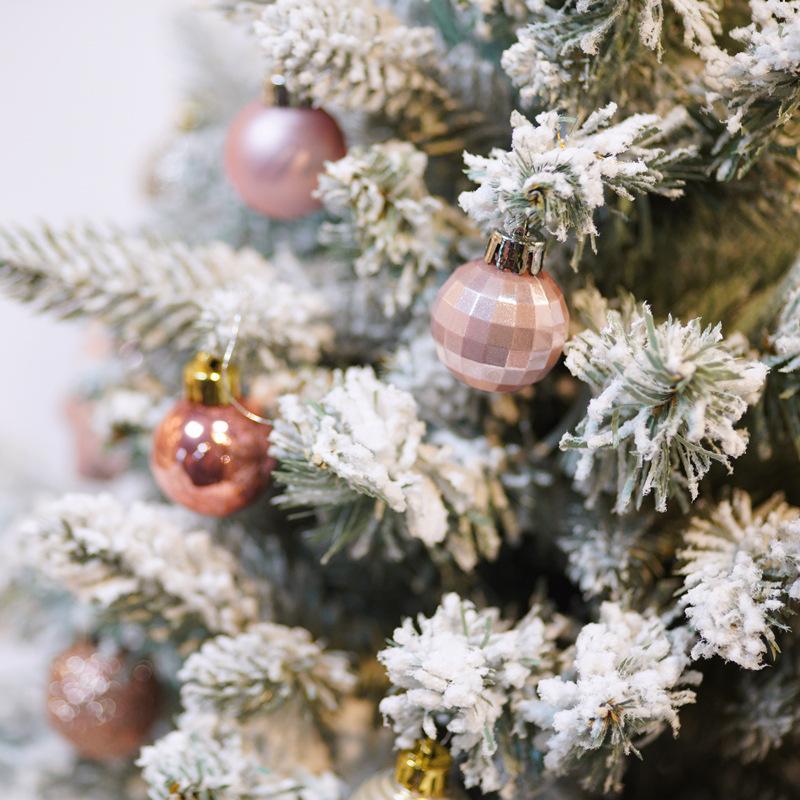 33PCS Christmas tree ornament 3cm light gold Christmas ball 33 pcs Internet celebrity color scheme pendant Christmas combination ball