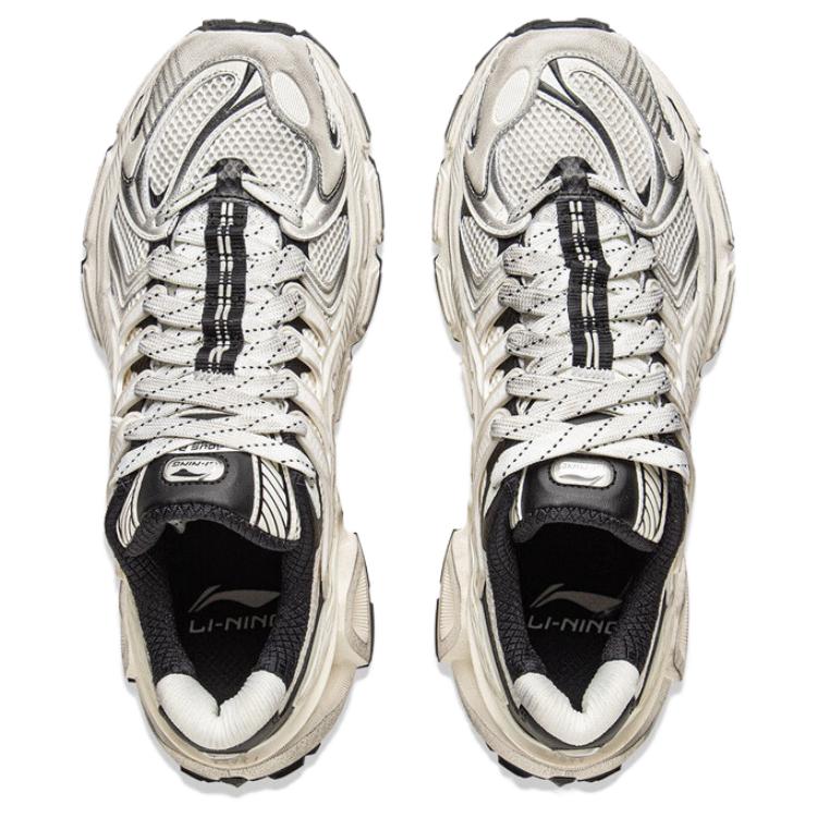 Li Ning Furious Rider ACE 3.0 Tendenza Moda Ammortizzazione, Resistenti all'Usura Basse Casual Unisex Avorio Nero AZGV151-1