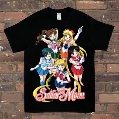 Anime Cartoon Short-sleeved Loose Round Neck Summer New Retro Fashion Men's and Women's Streetwear