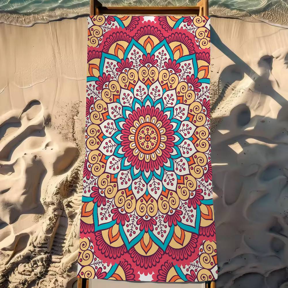 Classical Floral Pattern Print Beach Towel For Kids Personalized Bath Towel Pool Towel Vacation Gift Picnic Towel Party Gift