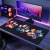 Mousepad Colorful Neon Butterfly Print Anti Slip Rubber Desk Mat Stitched Edge Keyboard Pad For Pc Laptop Gamers Table Accessory