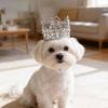 Sparkling Pet Crown Adjustable Cat Crown with Drawstring Rhinestone Tiara Crown for Cats And Small Dogs Cosplay Party Photo Prop