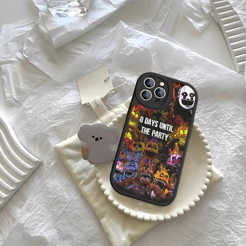 Amine Fnaf Five-nights-At-Freddys Phone Case For IPhone 16 15 14 11 12 13 Pro Max Plus Back Leather Shell