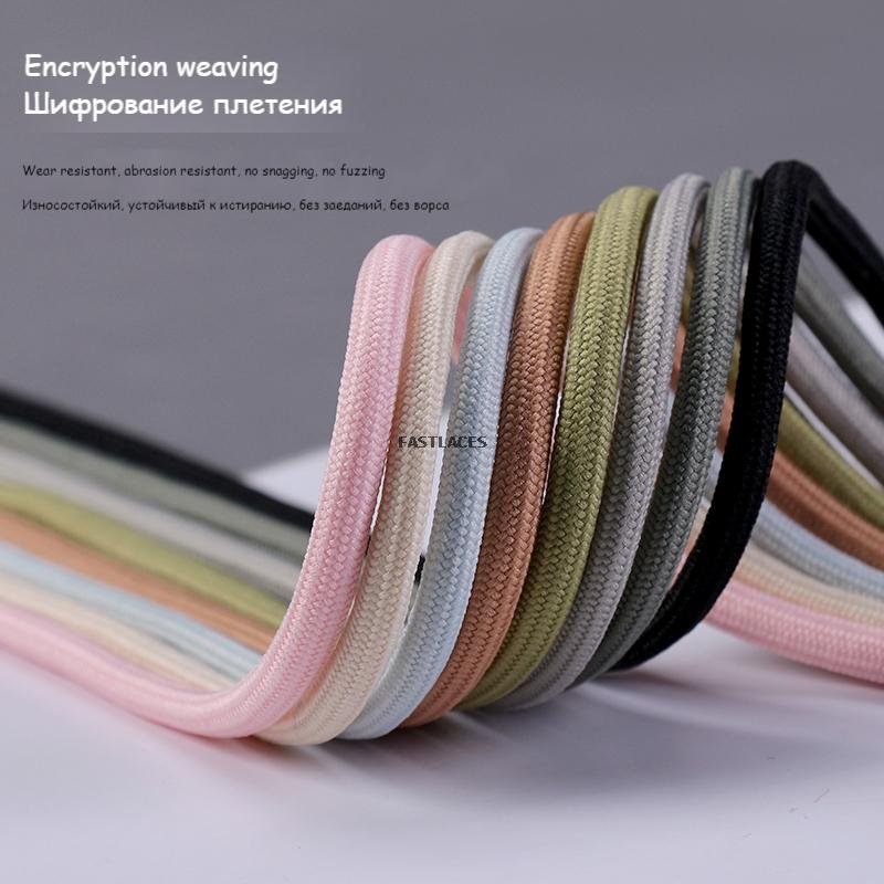 1pair Round Shoelaces Polyester Solid Classic For Yezy Sports Boot Bold Shoeslace Sneaker Shoe Laces Shoes Strings