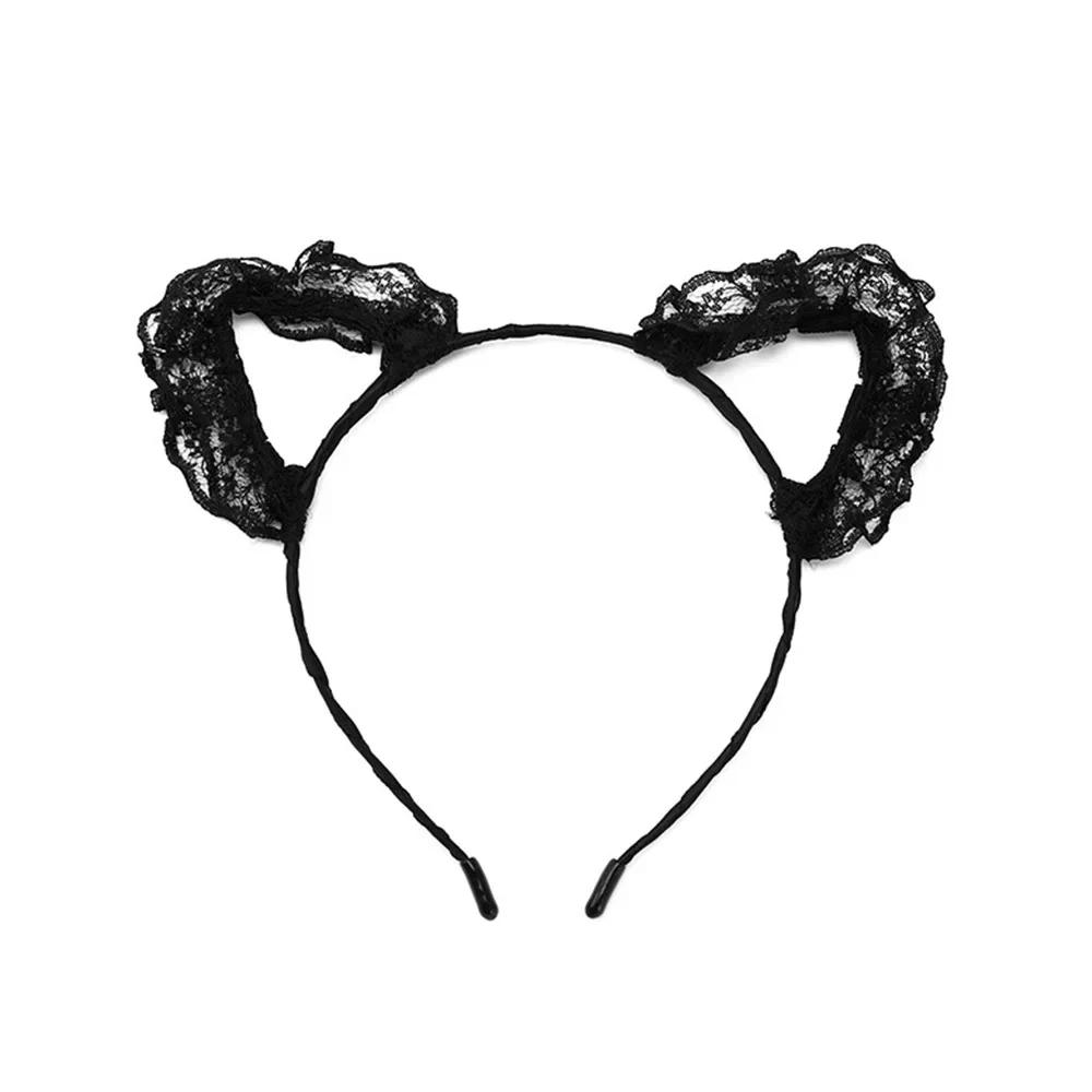 Sexy Black Cat Ears Head Bezel for Women Girls Cosplay Headwear Headband Girl Birthday Party Hair Accessories
