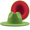 Hot-selling Woolen Top Hat New Outer Fruit Green Inner Big Red Hat Ethnic Style Jazz Hat Cashmere Felt Hat