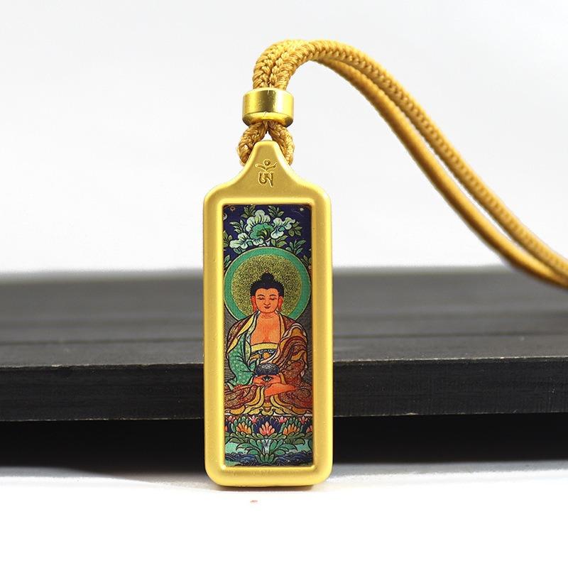 Sacred Tara Thangka Necklace Gold Plated for Spiritual Growth and Protection