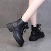 Women's British Style 2025 Leather Thick-Soled Martin Boots - Height-Increasing, Slimming Short Boots for Spring and Autumn.