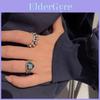 Bague Exquise en Argent S925 Ouverte Réglable en Forme de Cœur Avec Pierres Précieuses Colorées Pour Femmes