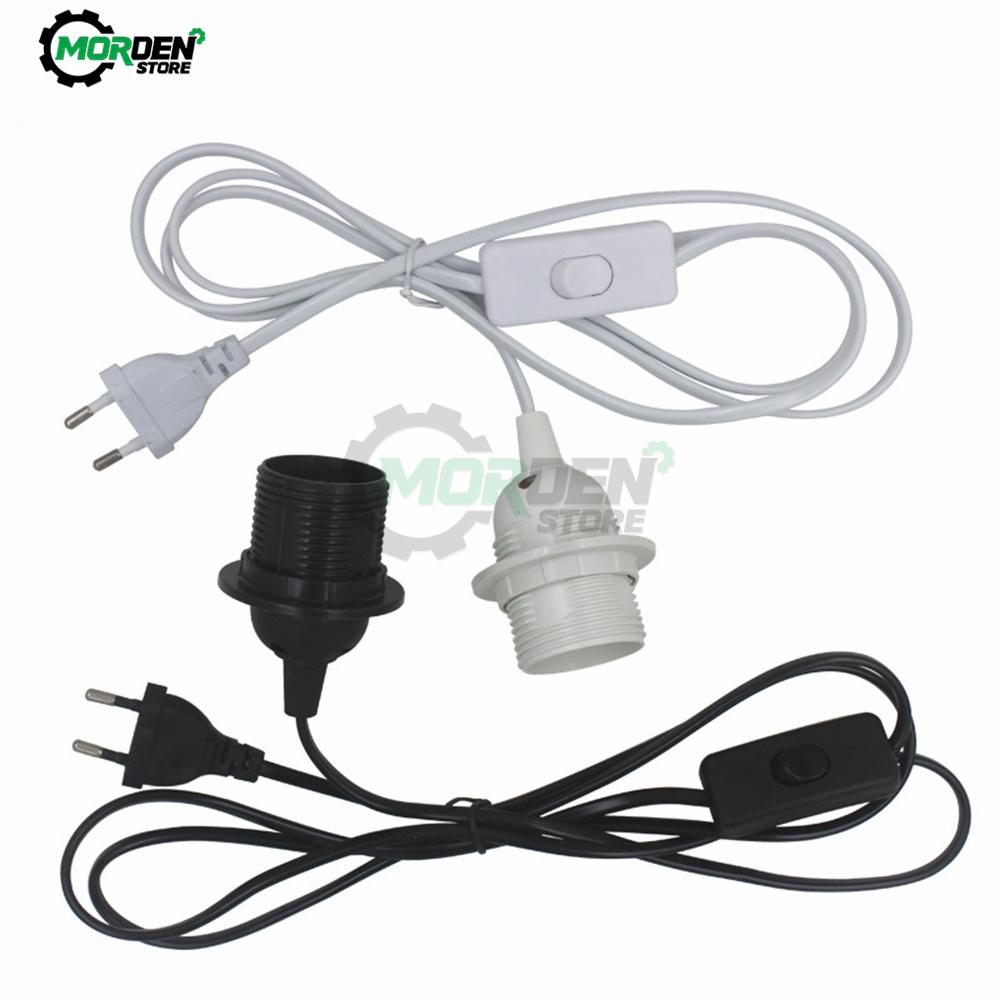 EU US Plug 1.8m Power Cord Cables E17 Full Teeth Lamp Base Holder With Switch Wire For Pendant Led Bulbs Fixture Hang lamp