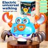 Electric Omnidirectional Cartoon Crawling Crab Toy for Babies with LED Lights Music Bionic Movements Educational Fun Gift