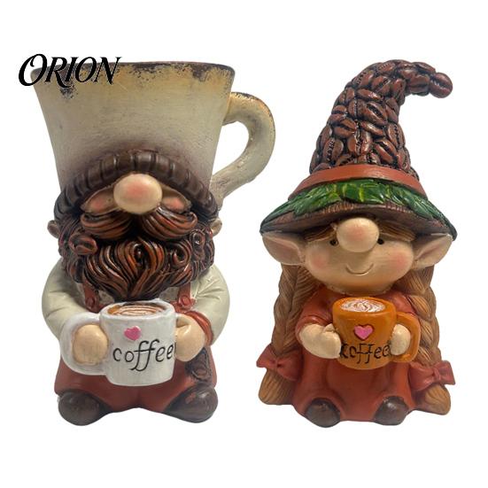 Cute Gnome Figurines Coffee Ornaments, Resin Figurines, Decorative Tabletop Cafe Soft Furnishings Centerpiece for Bar Decor & Lovers Lover Gifts
