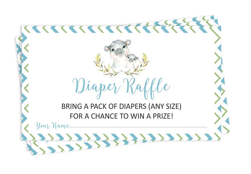 

Inkdotpot 30A Baby ShowerA подгузник лотерейный билет лотерея вставить карты поставки игры для Baby Shower вечерние бегемот джунгли животные 2 x 3.5 Inches