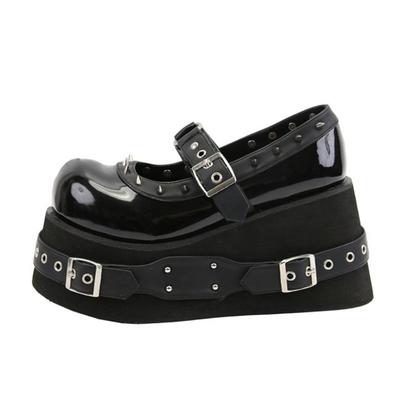 Fashion 2025 Cake Shoes Japan Lolita Denim Cosplay Kawaii Punk High Heels Thick Soled Girl Sponge River Shoes Increase Height Cake Shoes