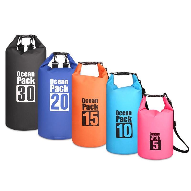 Oem 2l 5l 10l 15l 20l Custom Logo Outdoor Pvc Lightweight Portable Waterproof Backpack Camping Hiking Beach Kayaking Sport Dry B