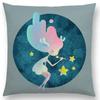 Cute Cartoon Animal Kitten Fantasy Elk Beautiful Girl Forest Shining Star Cushion Cover Sofa Pillow