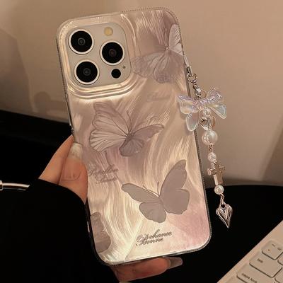 Glare Butterfly Pendant Lanyard iPhone15 14 Telefonhülle Kompatibel und geeignet für 13/12/11promax