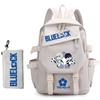 3 Piece School Backpack Set for Students Large Capacity Oxford Cloth Schoolbag with Shoulder Strap and Pencil Case